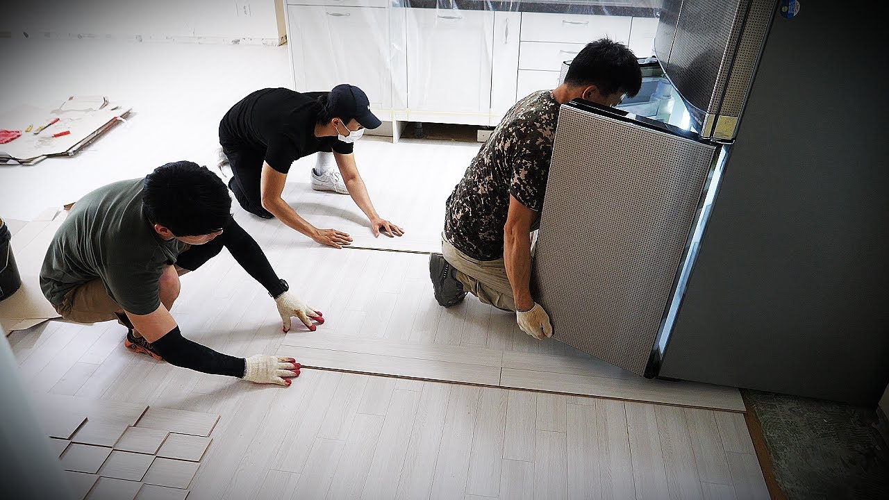 강마루 + 강화마루 ??, 2가지 시공을 한번에 ! 마루가 처음인 