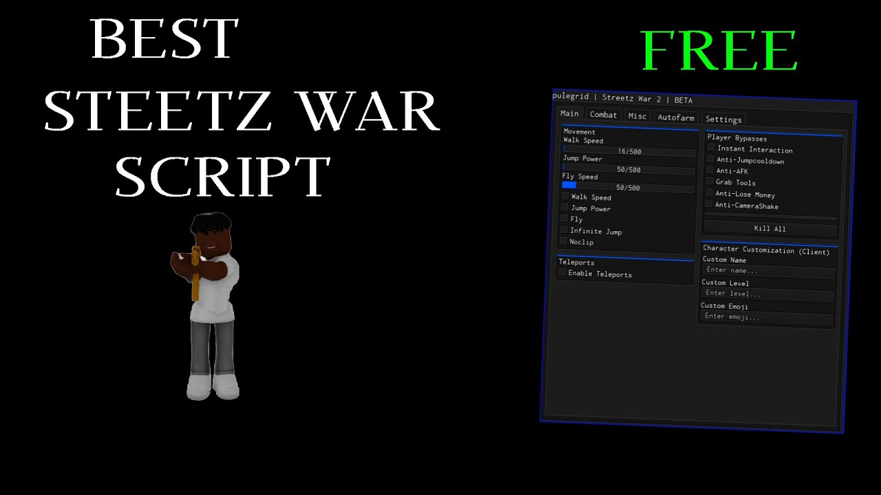 [FREE & KEYLESS] STREETZ WAR 2 SCRIPT GUN DUPE & INF MONEY & KILL ALL