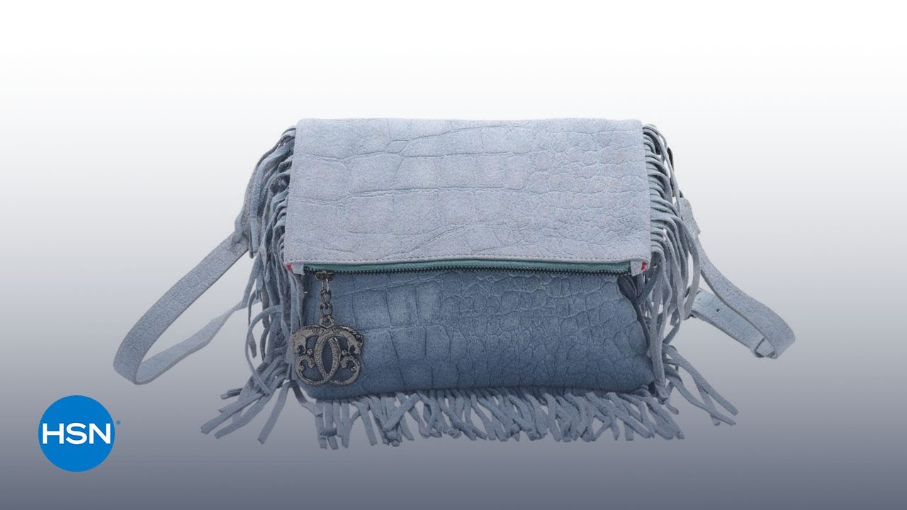 Sharif Legacy Croco-Embossed Suede Fringe Crossbody | HSN