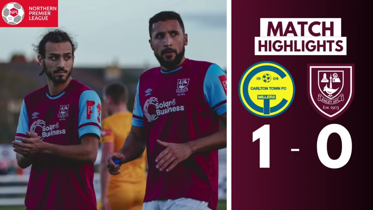 Carlton Town 1-0 Emley AFC || 10-man Emley fall to defeat to play-off chasing Carlton Town. ||