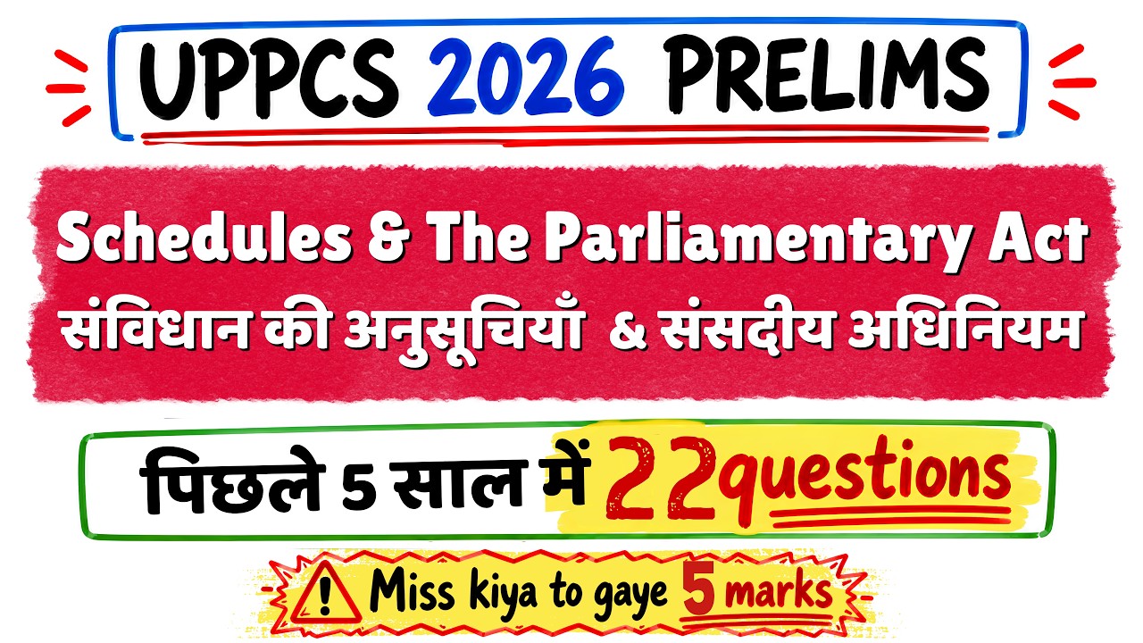 Schedules and Parliamentary Acts - Most Repeated Polity Topic for UPPCS Prelims 2026 #uppcs