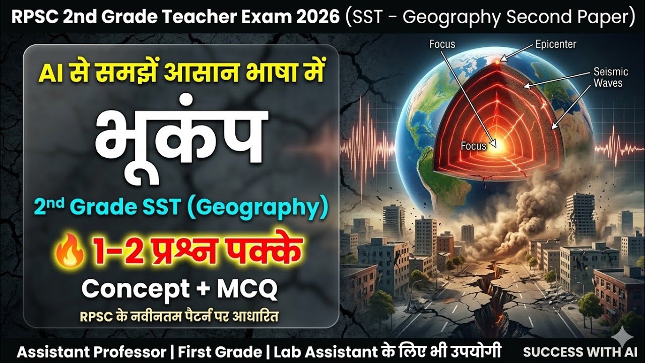भूकंप | Geography | RPSC 2nd Grade SST| Lab assistant | Concept + MCQ | Ai Video 
