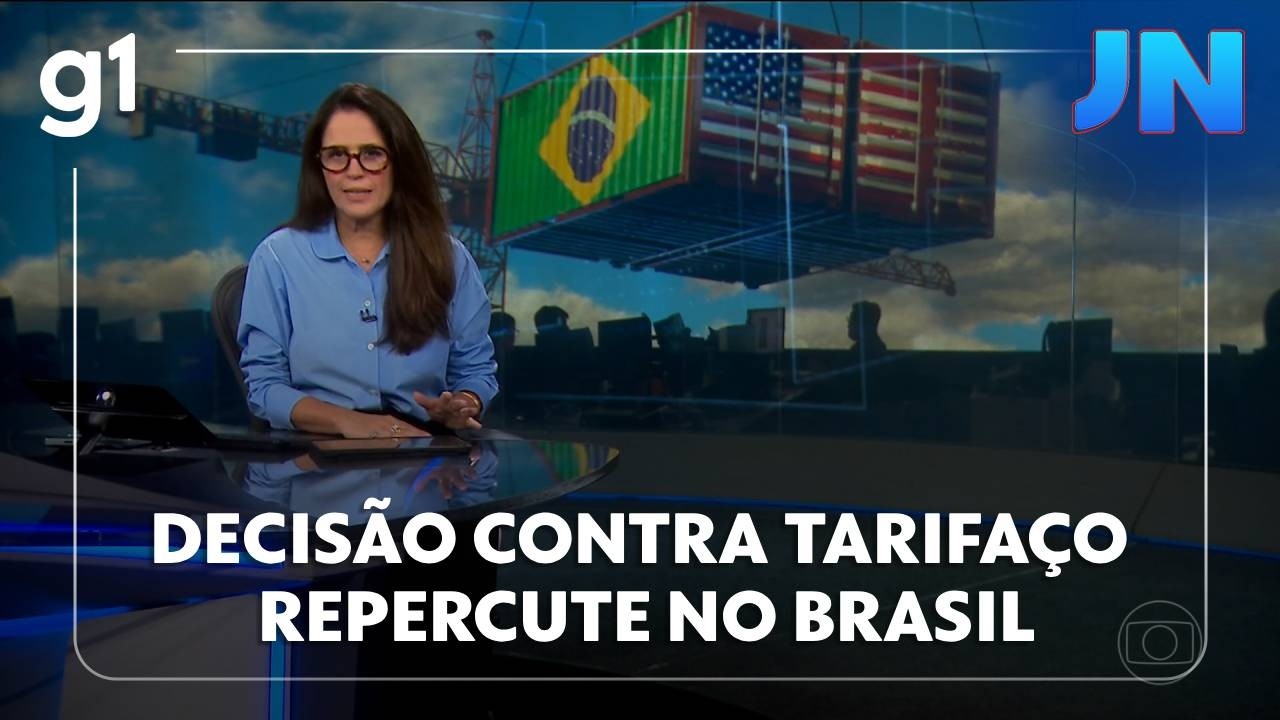 JN: decisão contra tarifaço de Donald Trump repercute no país; Bolsa de SP bate recorde e dólar cai