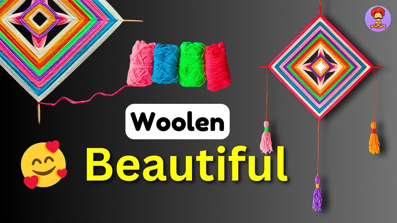 How to make a Woolen/Yarn kite Decore. DIY  Wall hanging Decoration #diy #yarn #decoration