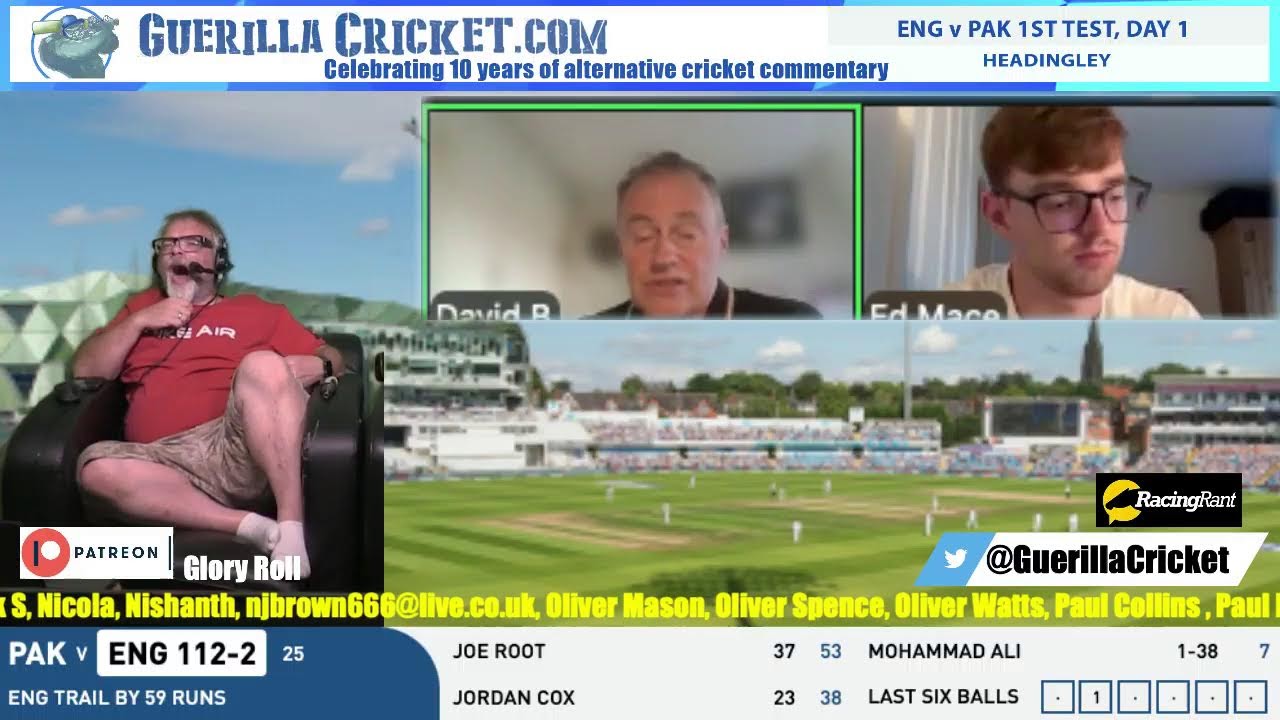 LIVE: England v Pakistan 1st Test | Day 1 | Headingley | Guerrilla Cricket