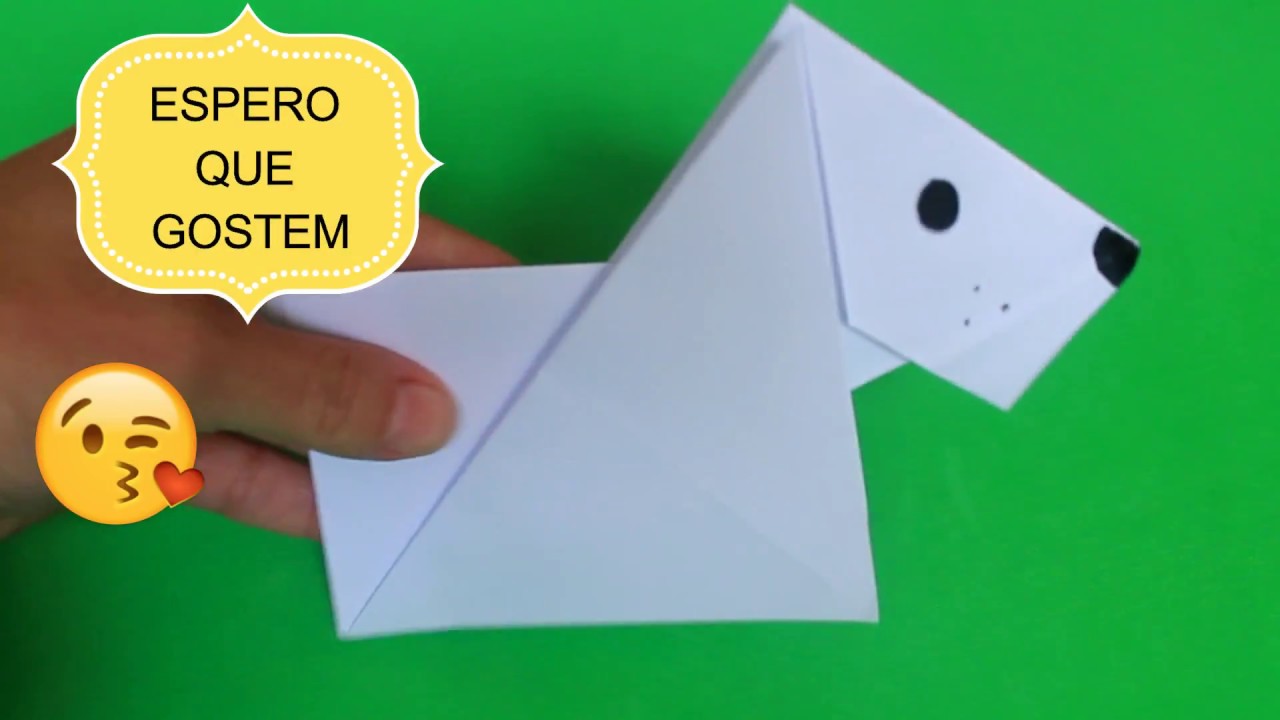 CACHORRO ORIGAMI MUITO FÁCIL USANDO APENAS 1 FOLHA DE SULFITE
