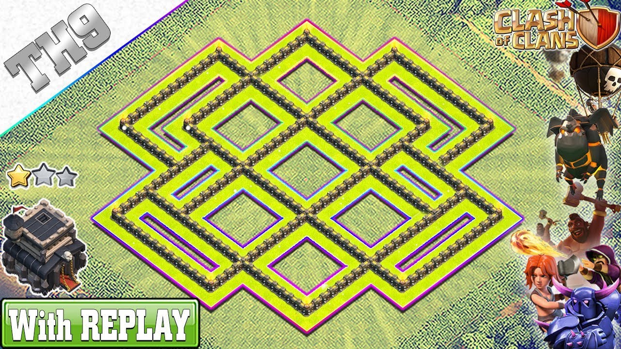 New TH9 base 2018 with REPLAYS | TH9 base Anti 3 & 2 Stars - Clash of Clans