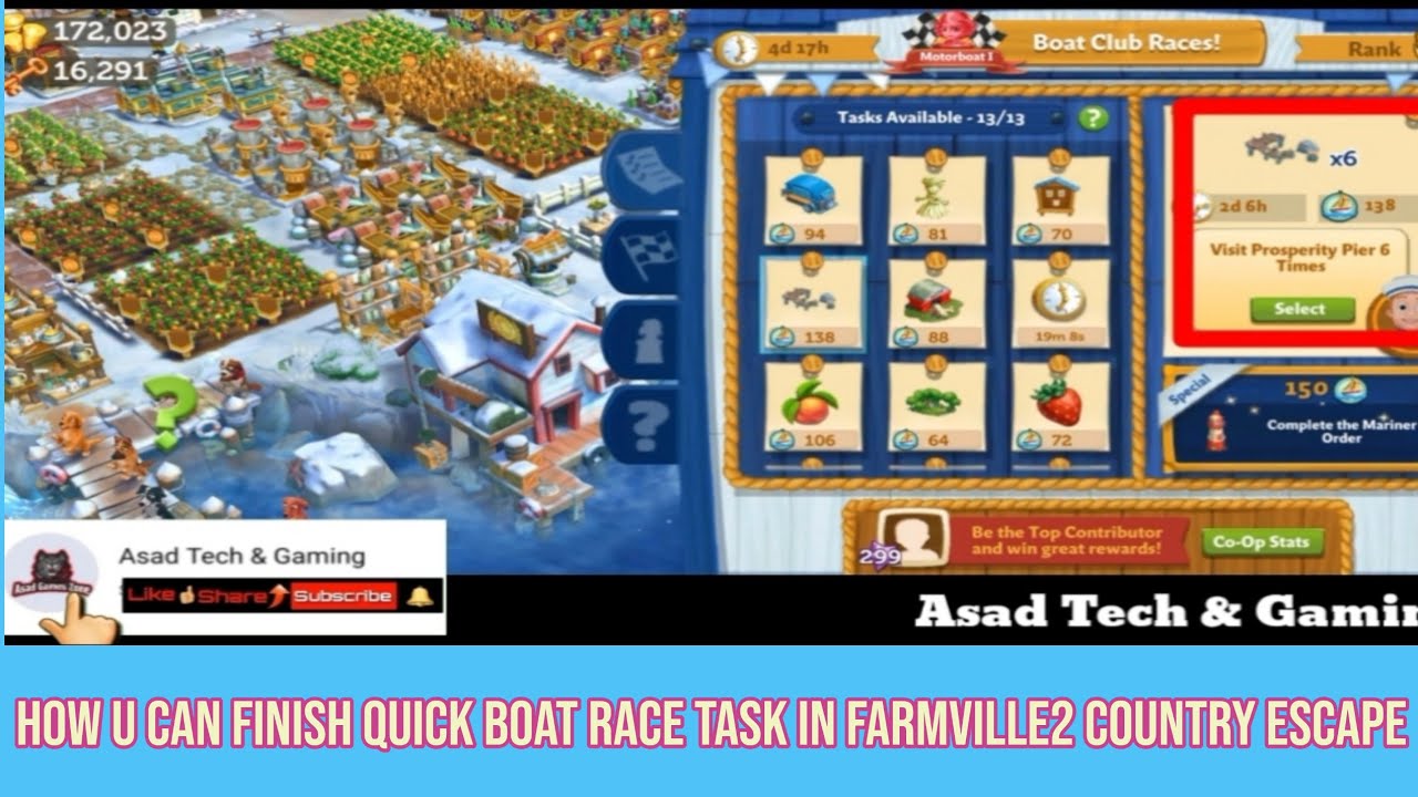 How u can finish Boat Race task in FarmVille2 Country Escape game in quick way? ||Asad Tech & Gaming