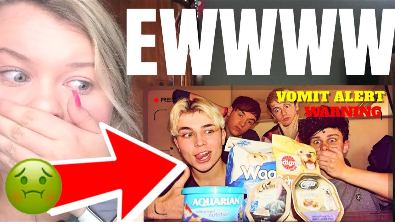 OMG SO DISGUSTING!! ROADTRIPTV “EATING PET FOOD CHALLENGE” **REACTION**