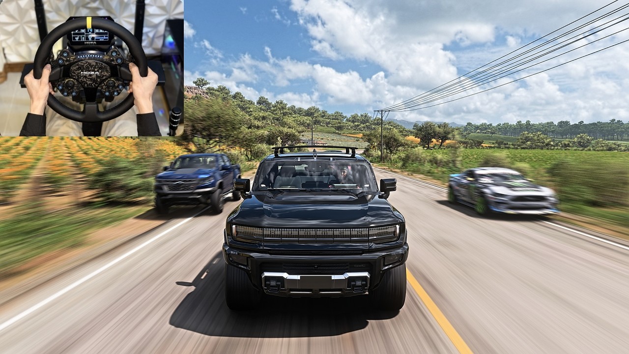 1351HP GMC Hummer EV Pickup 2022 |Racing Forza horizon 5 |Steering Wheel Gameplay