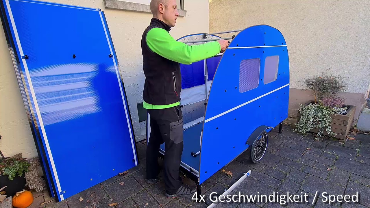 Abbau des Fahrradwohnwagens in 5 Minuten