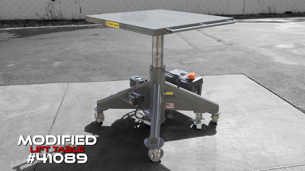 American Made Battery Powered Hydraulic Lift Table for Multinational Consumer Healthcare Mfg.