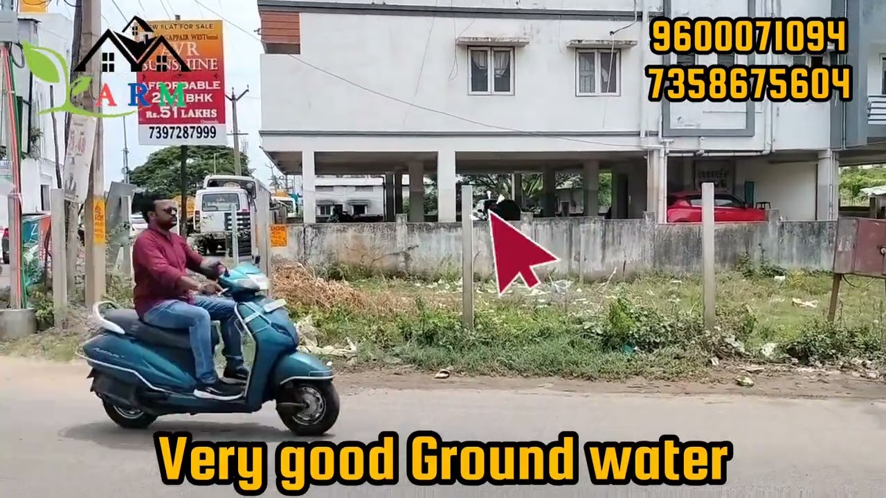 வேலம்மாள் பள்ளி அருகில் மெயின் 40அடி  ரோட்டில் 1000 ச.அடி கார்னர் மனை...