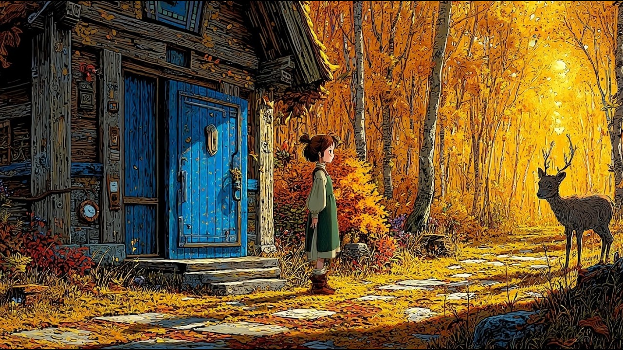 Living Alone in the Autumn Forest 🍂  Relaxing Animation | Ghibli style ASMR