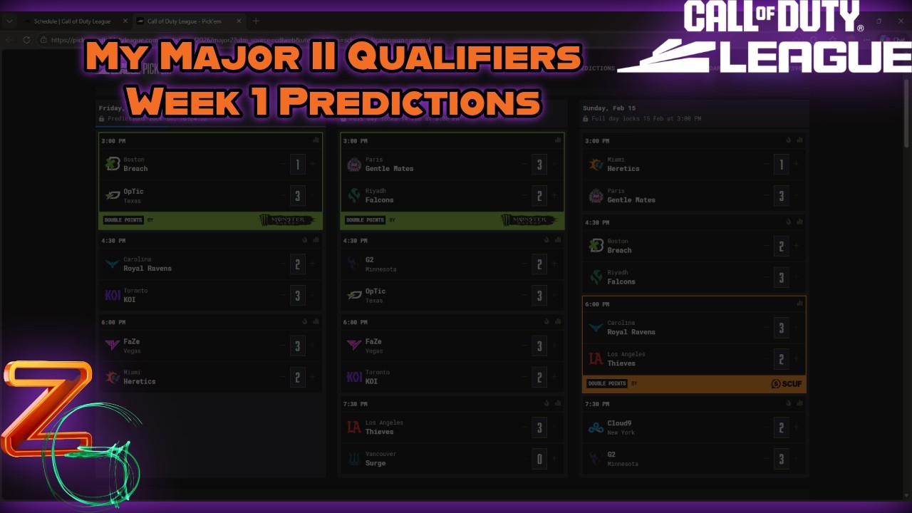 My Major II Qualifiers Week 1 Predictions