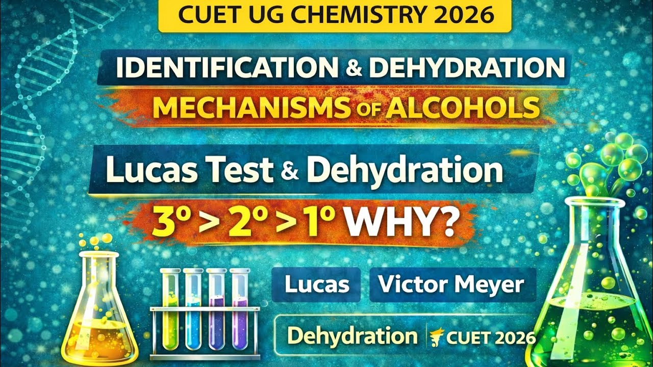 Alcohol Identification & Dehydration Mechanism Explained | CUET UG Chemistry 2026 #cuet2026