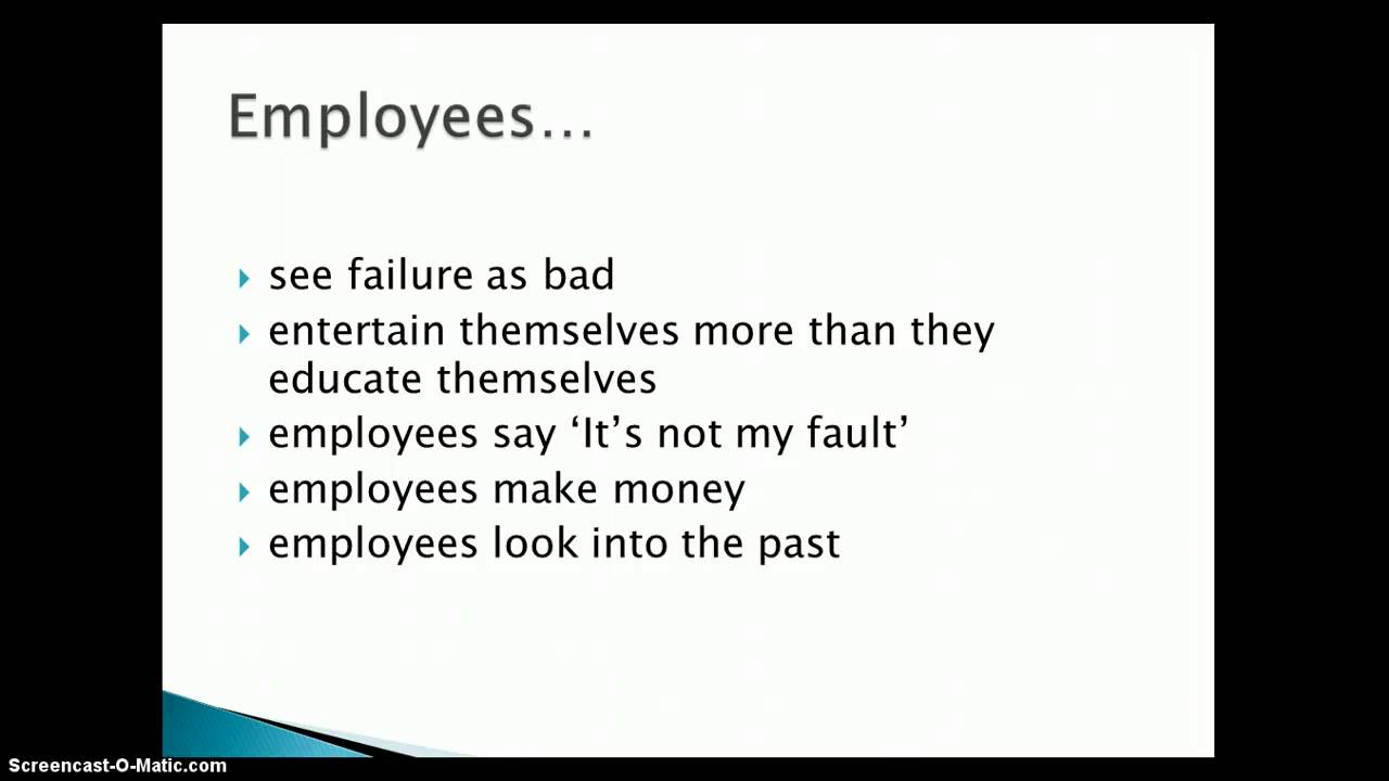 Employee vs Entrepreneur Thinking