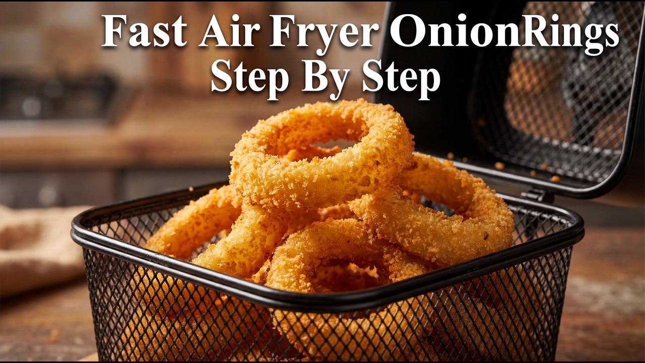 Fast Healthy Crispy Air Fryer Onion Rings | Golden Cooking Guide Step By Step