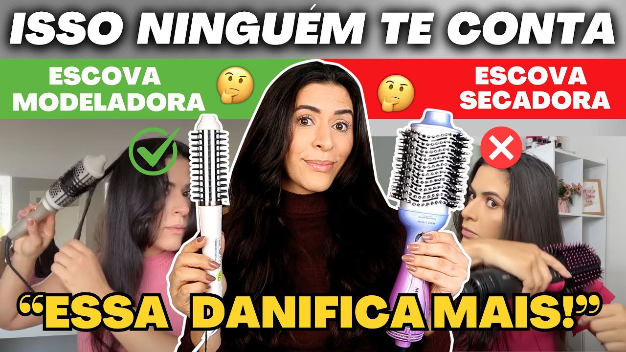 Qual danifica mais o cabelo: ESCOVA SECADORA x ESCOVA MODELADORA: Como usar? Qual a diferen&ccedil;a?