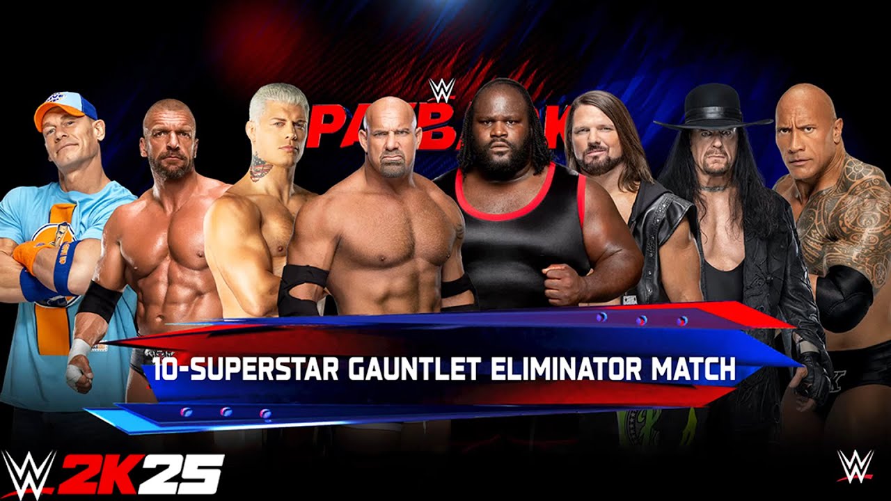 Лучшая суперзвезда в матче 10-Man Gauntlet | Гробовщик, Джон Сина, Голдберг - WWE 2K25 PS5 [4K]