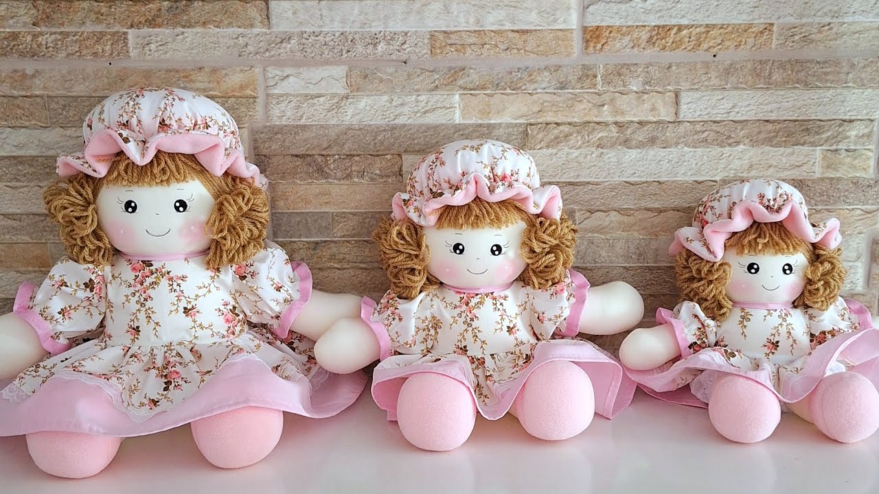 Dificil resistir 🌟Bonecas de pano em 3 tamanhos as meninas vão amar