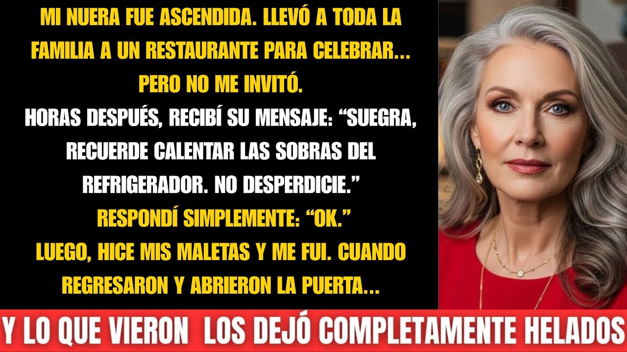 Mi nuera me mandó: ‘Caliente las sobras’, pero lo que hice después los dejó sin color.