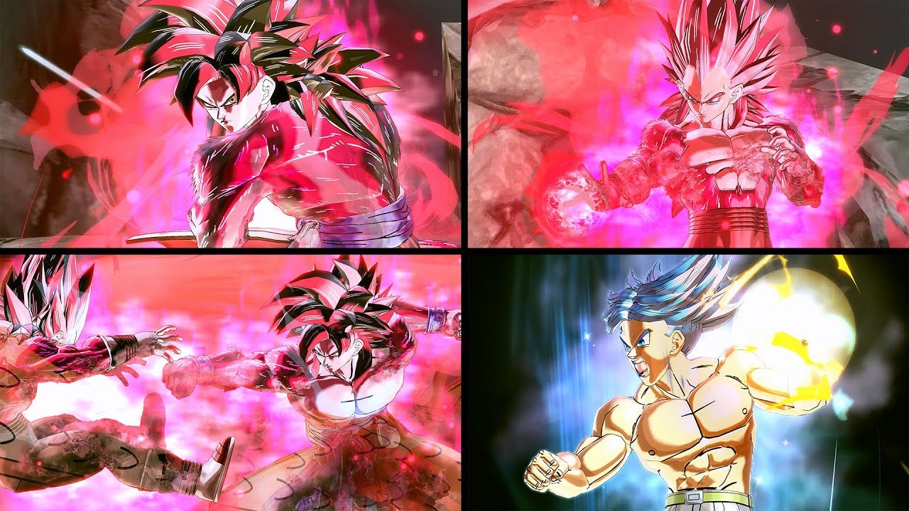 INSANE Limit Breaker SSJ4 Goku и SSJ4 Vegeta Custom Transformation MODS (с багажниками SSBE) | DBXV2