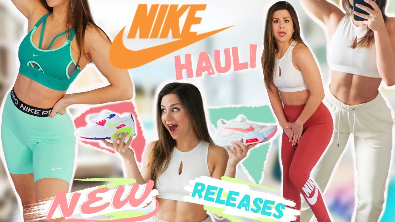 $500+ Nike NEW release haul, try on & review! | new Nike Air Max, Nike activewear!