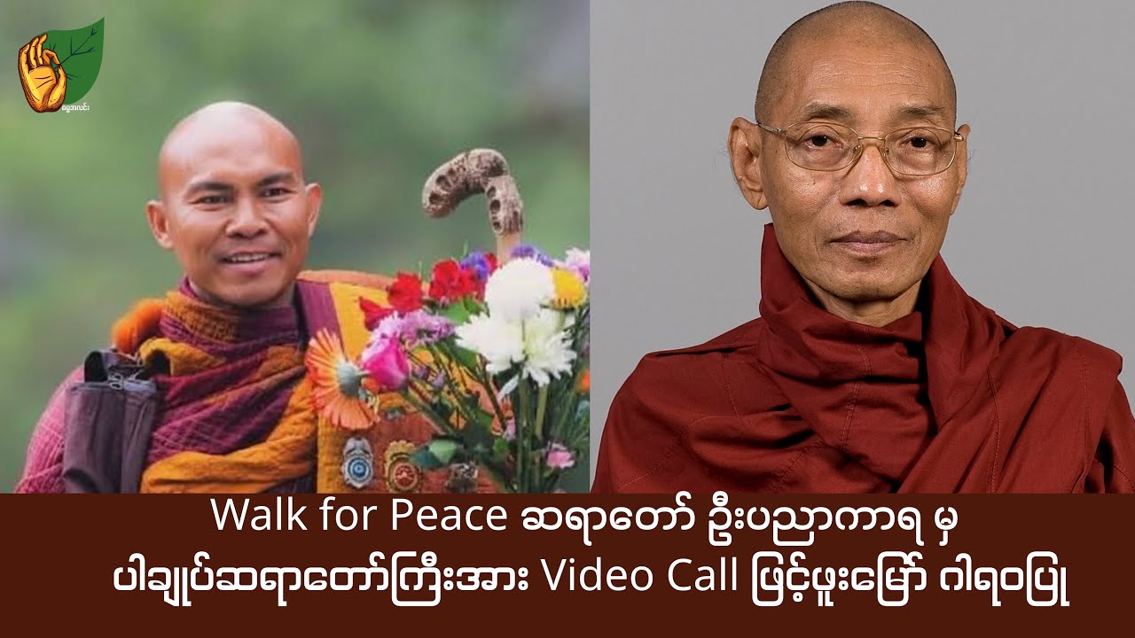 Walk for Peace ဆရာတော် ဦးပညာကာရမှ ပါချုပ်ဆရာတော်ကြီးအား Video Call ဖြင့်ဖူးမြော် ဂါရဝပြု