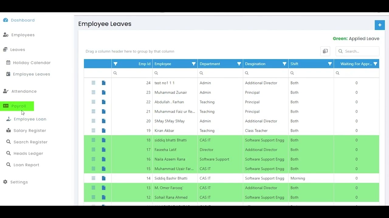 HR Management Module | eSM Electronic School Management | Cyber Advance Solutions
