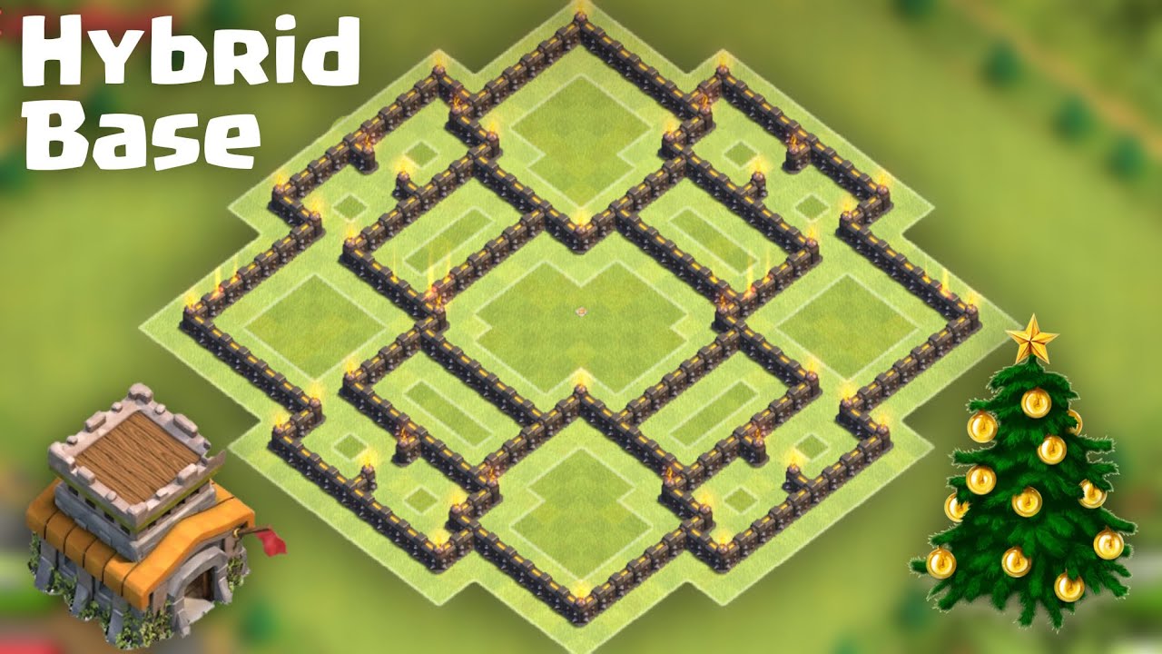 Town Hall 8 (TH8) Hybrid Base [Farming after Big Update] - Protect Town Hall/Storages + Replays