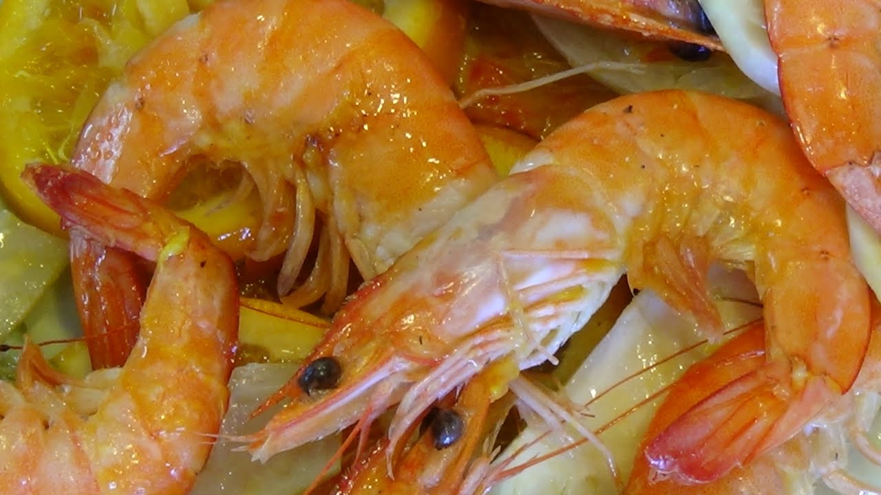 Mazzancolle con arancia e finocchio