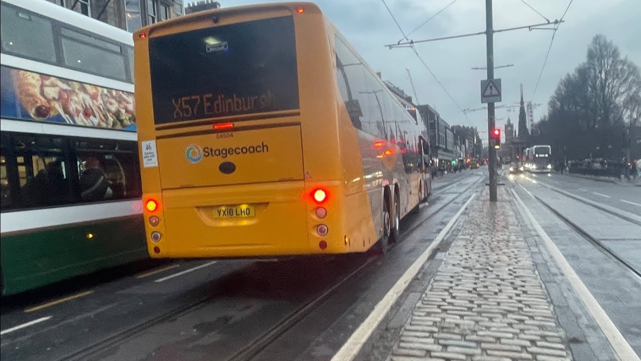 *Whiny* Stagecoach East Scotland Volvo B8RLET Plaxton Panther LE 54504 (YX18 LHO) Service X57