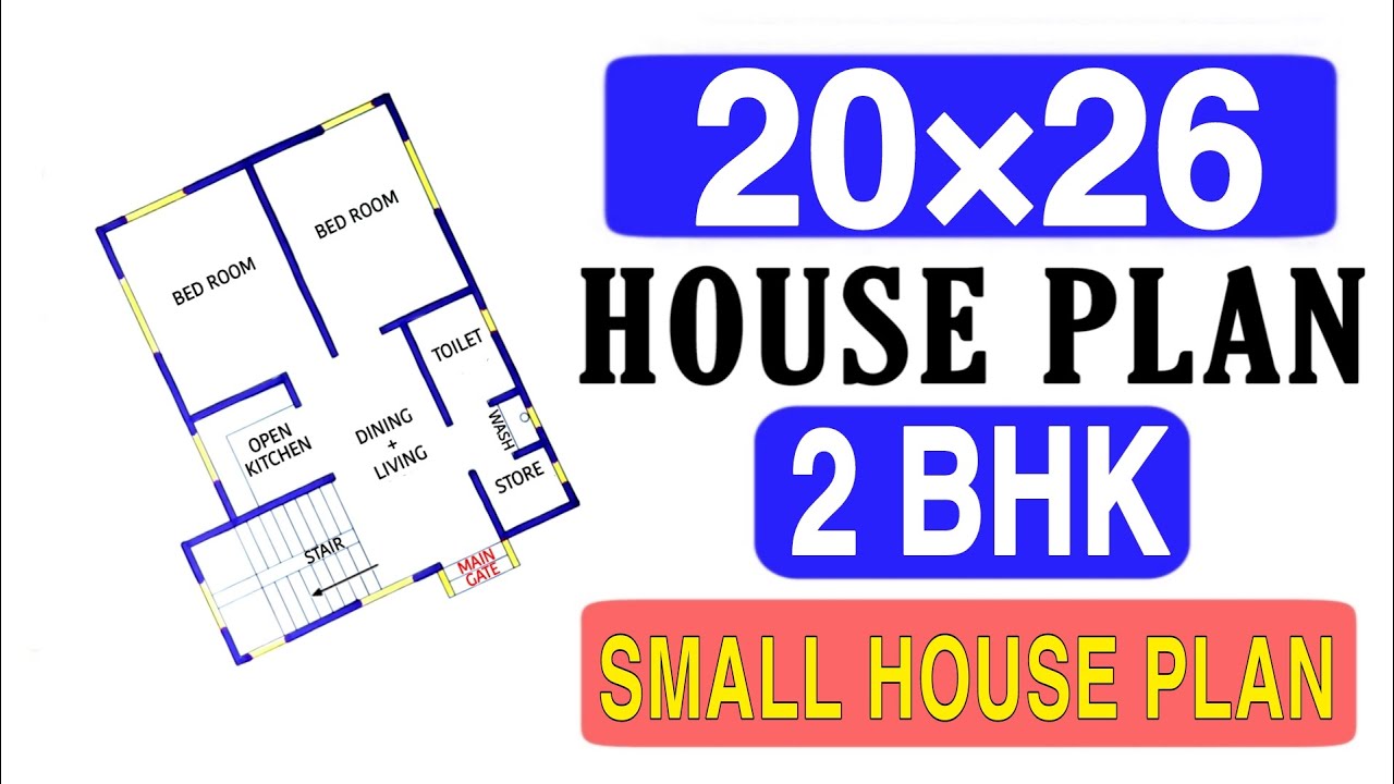 20 x 26 House Plan || 2 BHK House Design || 520 sqft Ghar Ka Naksha || #shorts #trending #vasu777