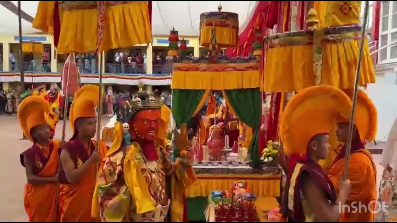 Nyingma Buddhist monastery in bir gonpa  monk dance amazing video
