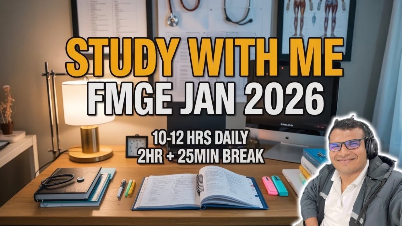 FMGE PASS Live Study With Me 180 MIN | 30 Min BREAK POMODORO CHAT IN BREAK ONLY | MORNING SESSION