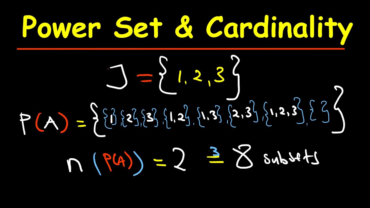 How to find the power set and cardinality of a given sets