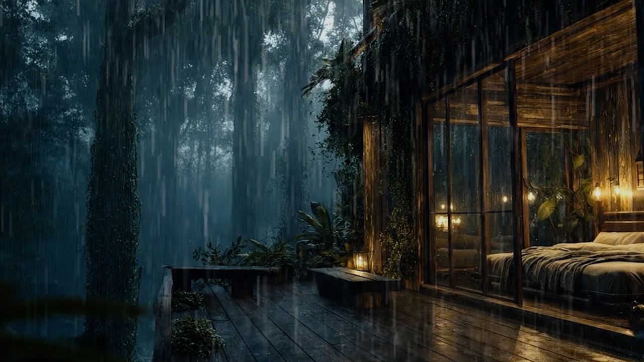 Quiet Rain Sounds at Night for Sleep | insomnia, Focus, Stress Relief🌲