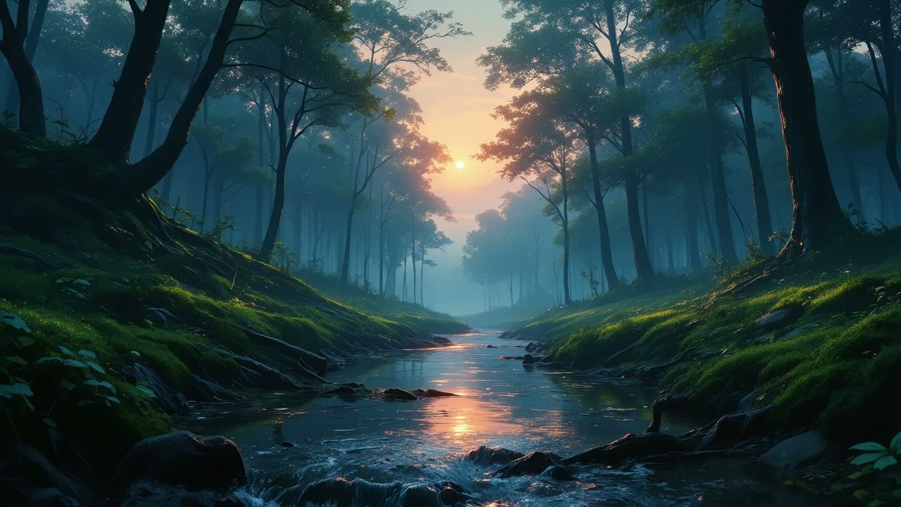 【Deep Sleep Music】Nature Sounds & Soft Piano｜Birds, Water & Calm Night Ambience