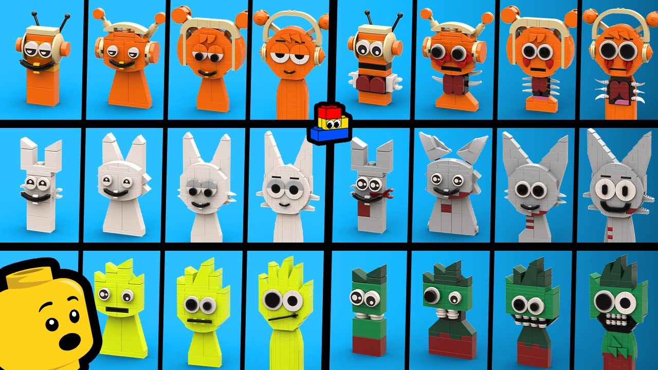 LEGO Sprunki: Noob / Pro / Hacker / GOD (Normal and Horror Phases) - Sprunki Incredibox