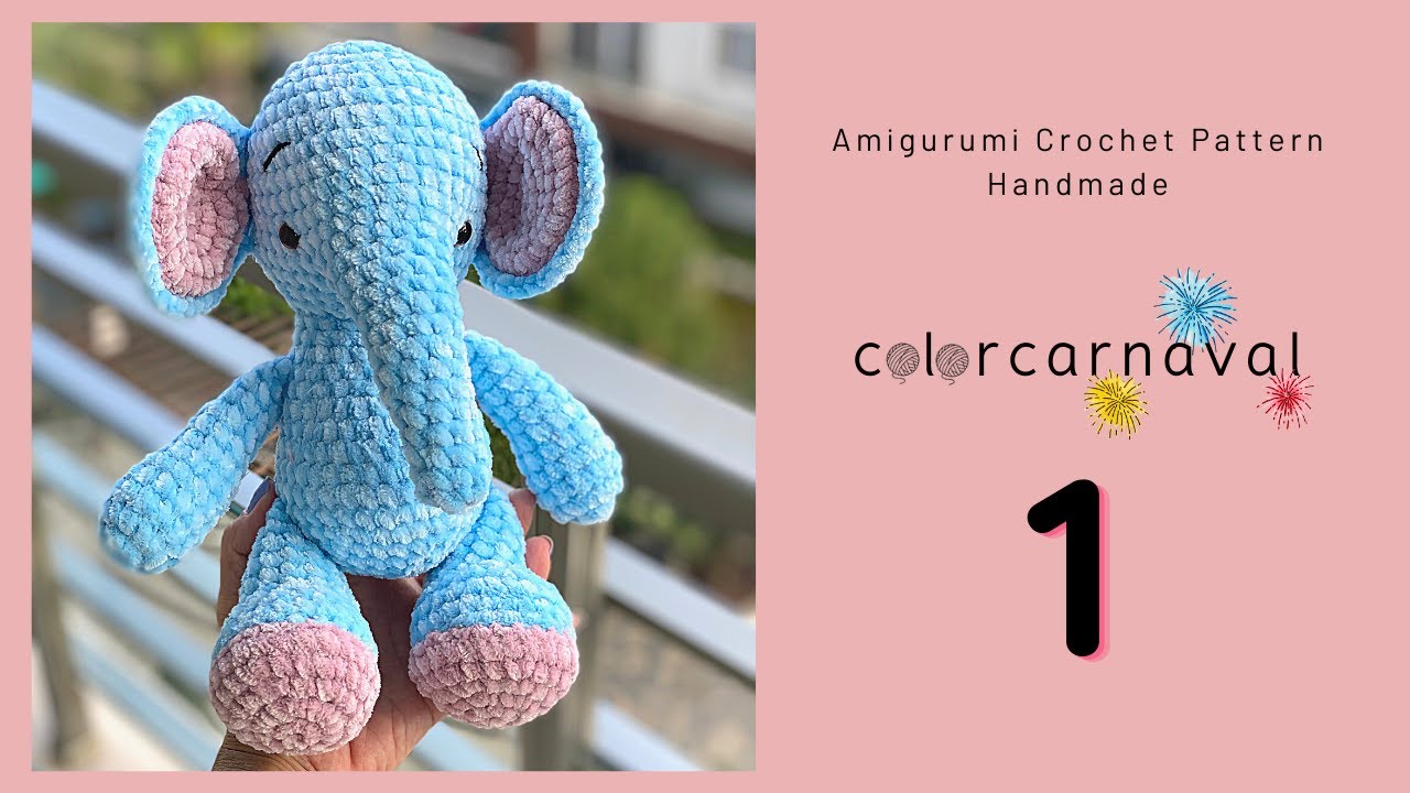 Amigurumi Örgü Fil | Crochet Chenille Elephant | Bölüm 1
