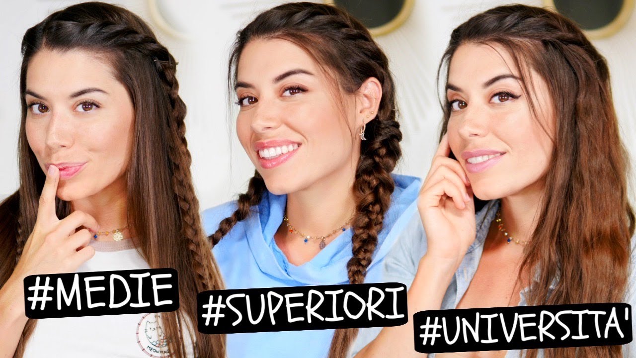 3 BACK TO SCHOOL HAIRSTYLES 2020 📚 3 ACCONCIATURE FACILI E VELOCI PER LA SCUOLA!!!