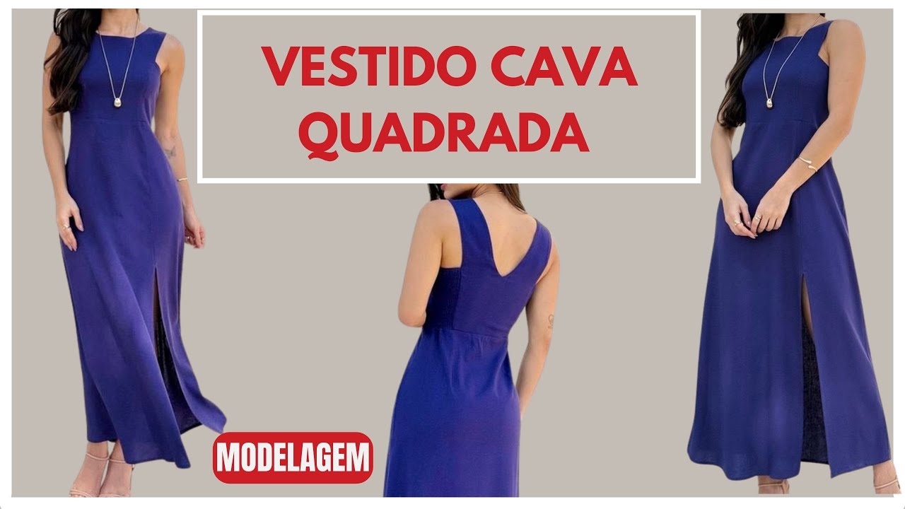 Vestido cava quadrada - modelagem