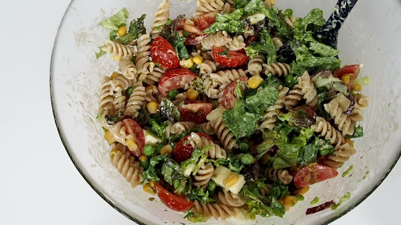 Zomerse (koude) pastasalade vegetarisch VAKANTIERECEPTEN #1