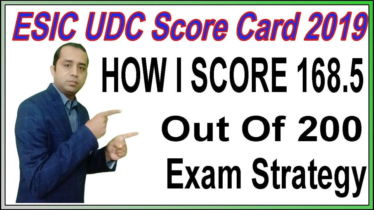 ESIC UDC Score Card 2019 | ESIC UDC My Score Card | ESIC Exam Strategy | ESIC UDC  2021 22 Vacancy