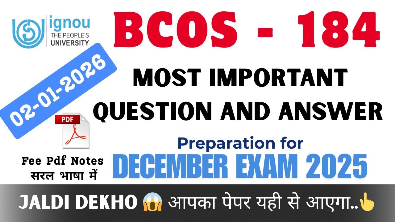 BCOS 184 | E-commerce | Bcos 184 Most Important Question and Answer | IGNOU Exam 2026