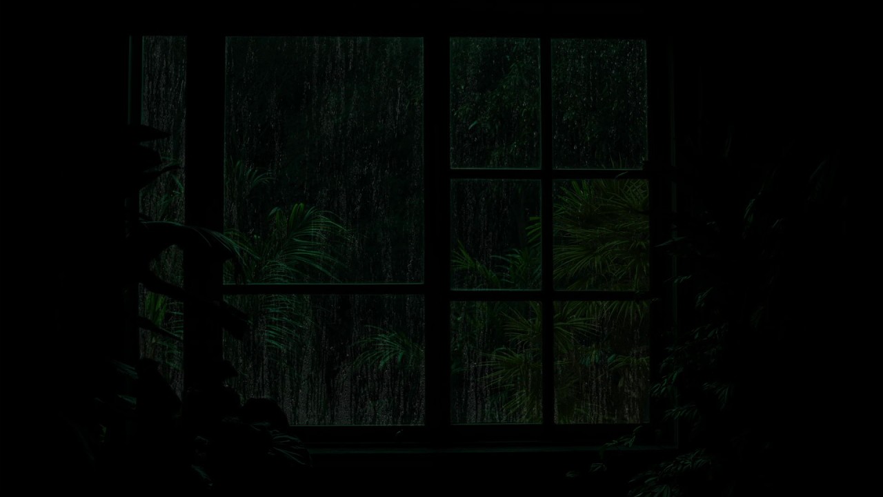 Midnight Jungle Rain Outside the Window🌧️ㅣHeavy Rain for Sleep, Study and Relaxation, Meditation