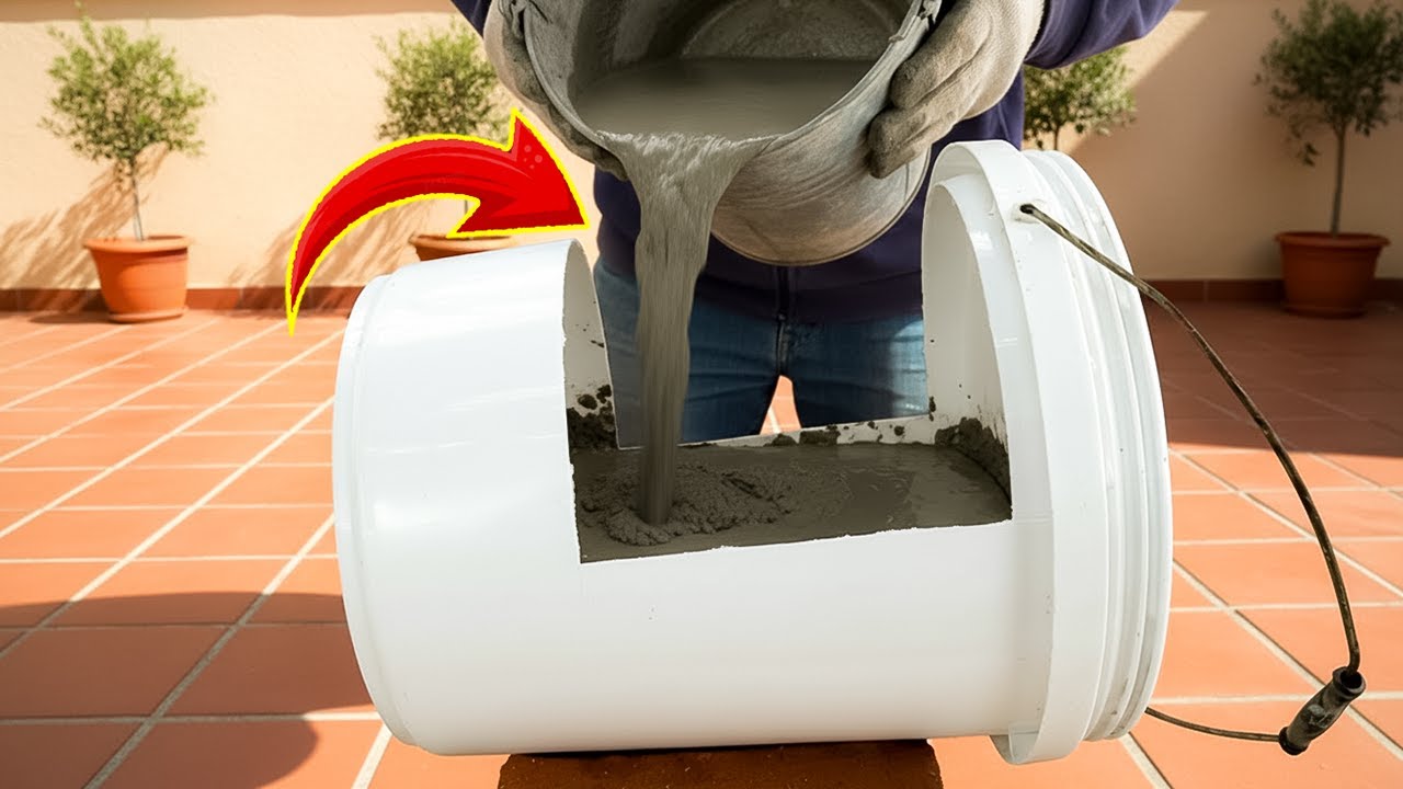 Wlej cement do wiadra z farbą i zobacz, co się stanie, nawet się nie spodziewając! Inventor Holic