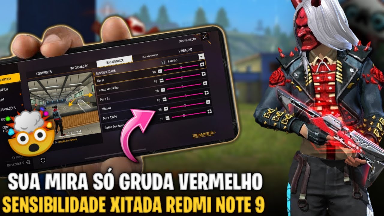 MELHOR SENSIBILIDADE E DPI XIAOMI REDMI NOTE 9 NOVA ATUALIZAÇÃO FREE FIRE 2026