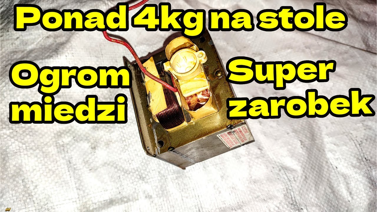 Transformator z mikrofali na złom| tyle miedzi jeszcze nie miałem